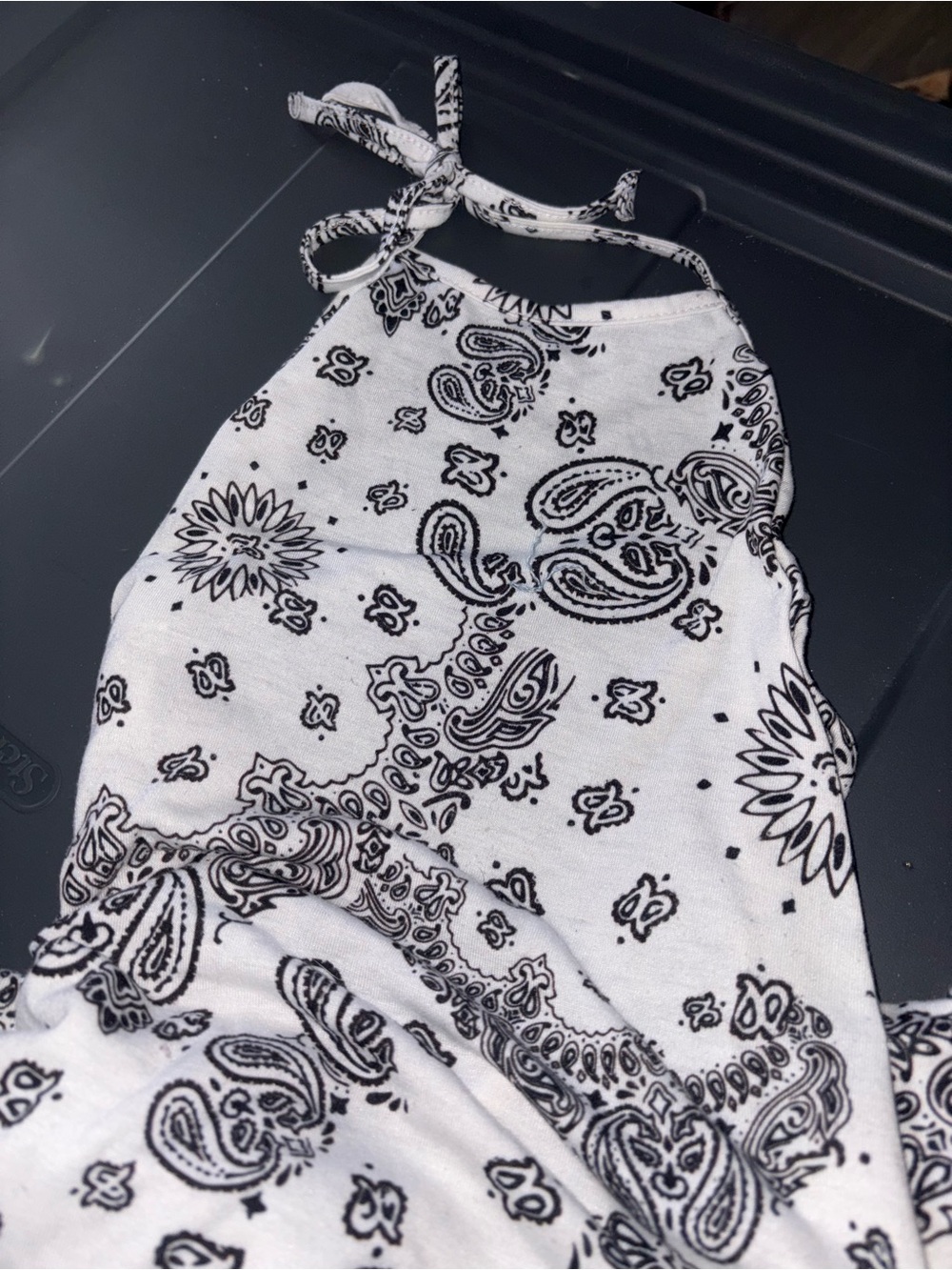 Pretty little thingsBlack & White Paisley Halter dress